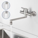 Robinet de cuisine mural avec 2 modes de sortie d'eau - mitigeur d'vier pivotant  360 - mitigeur mural ...