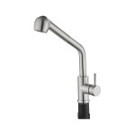 Xichao - robinet de cuisine en nickel brossé - bec rétractable en forme de pipe Xichao - robinet de cuisine en nickel brossé - bec rétractable en forme de pipe