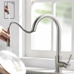 Zamery - robinet cuisine nickel bross pivotant  360 mitigeur cuisine robinet d'vier  arc lev pulvrisat ...