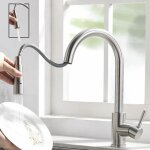 Robinet cuisine nickel bross pivotant  360 mitigeur cuisine robinet d'vier  arc lev pulvrisateur ...