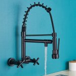Suguword - robinet de cuisine noir robinet mural de cuisine robinet d'�vier avec douchette
