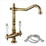 Jn. songs - robinet de cuisine pivotant  360 mitigeur d'eau chaude et froide  deux poignes robinets ...