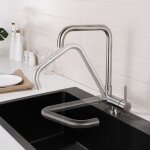 Robinet de cuisine rabattable rotatif � 360�, mitigeur cuisine � eau chaude et froide robinetterie en ...