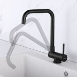 Auralum - lonheo robinet de cuisine rabattable rotatif  360, mitigeur cuisine noir en inox  eau chaude ...