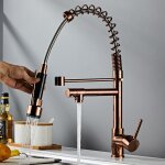 Litzee - robinet de cuisine avec ressort en spirale robinet et douchette extensible à 360? pivotant rose ... Litzee - robinet de cuisine avec ressort en spirale robinet et douchette extensible à 360? pivotant rose ...