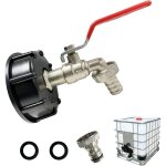 Robinet cuve 1000l, robinet pour ibc robinet recuperateur eau de pluie adaptateur de cuve robinet, adaptateur ...