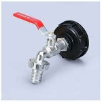 Robinet cuve 1000l robinet recuperateur eau de pluie, adaptateur de r�servoir d'eau ibc 1 / 2  double ...