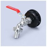 Robinet cuve 1000l robinet recuperateur eau de pluie, adaptateur de r�servoir d'eau ibc 1 / 2' double ...