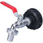Robinet cuve 1000l r�cup�rateur eau de pluie, adaptateur r�servoir d'eau ibc 1 / 2' double pluie, robinet ...