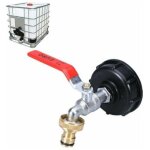 Robinet pour cuve ibc 1000l, double robinet en laiton avec adaptateur de r�servoir d'eau ibc 1 / 2 , ...