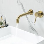 Robinet dor de lavabo mural, mitigeur mural en laiton haut de qualit, robinet salle de bains encastr, ...