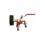 Robinet double de jardin 1 / 2', robinet cuve 1000l adaptateur de rservoir d'eau ibc robinet recuperateur ...