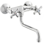 Paffoni - robinet � double levier pour �vier de cuisine mural iris irv161cr chrom� - iris
