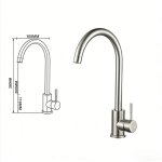Robinet d'eau chaude et froide pour �vier de cuisine avec mitigeur en t plat en acier inoxydable (finition ...