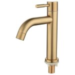 Snq ? robinet de lavabo � poign�e unique ? laiton massif ? finition or bross� ? hauteur 183 mm ? cartouche ...