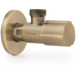 Robinet �querre design - acs - vieux bronze - m�le 1 / 2  / m�le 3 / 8  - tucai