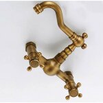 Robinet d'vier de cuisine mural rtro 2 eau chaude et froide rotative  360 degrs  l'ancienne robinet ...