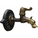 Fonderia bongiovanni - robinet en laiton mod�le 147 avec rosace en fonte grise pour fontaine murale de ...