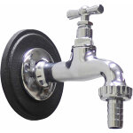 Fonderia bongiovanni - robinet en laiton chrom� mod. 195 / c avec rosace en fonte grise pour fontaine ...