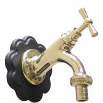 Fonderia bongiovanni - robinet en laiton mod. 303 avec marguerite en fonte pour fontaine murale de jardin ...