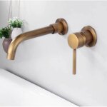 Robinets pour lavabo dissimuls en laiton robinet mitigeur mlangeur chaud / froid, bross bronze
