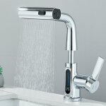 Zamery - robinet de lavabo douchette extensible avec cascade chrom, digital affichage de la temprature ...