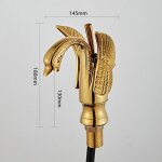 Robinet de lavabo en forme de cygne dor poli en laiton massif - design rtro