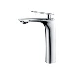 Robinet de lavabo haut avec mitigeur modle cosse bec haut couleur gris finition chrome [ imex ]