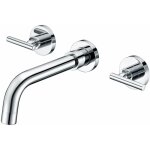 Sumerain - mlangeur de lavabo mural chrom, robinet de lavabo avec trois trous  deux poignes