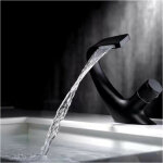 Robinet lavabo noir - mitigeur de salle de bain - robinet cascade pour vasque solide - robinetterie de ...