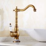 Robinet lavabo retro poigne unique robinetterie de lavabo robinet salle bain, poigne en cramique robinet ...