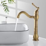 Jn. songs - robinet de lavabo rtro robinet salle de bain en laiton bronz mitigeur de lavabo pivotant ...