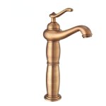 Gotrays - robinet de lavabo de salle de bain bronze antique mlangeur en laiton cuivre massif, 24cm bronze ...
