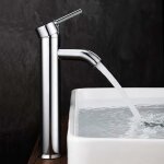 Robinet lavabo, salle bain avec haut mitigeur lavabo pour lavabo ou vasque de salle bain, chaude et froide ...