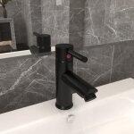 Robinet de lavabo de salle de bain noir 130x176 mm vidaxl