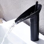 Robinet de lavabo vase, robinet cascade, robinet de salle de bain noir antique, robinet cascade enti�rement ...