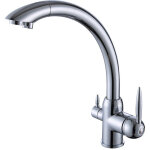 Robinet mitigeur 3 voies robinet purificateur d'eau de cuisine tout en cuivre 3 en 1
