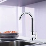 Pro et discount - robinet mitigeur d'evier de cuisine a bec haut mobile chrome economiseur d'eau et anticalcai ...