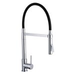 Pro et discount - robinet mitigeur d'evier de cuisine haut a douchette 2 jets chrome et noir Pro et discount - robinet mitigeur d'evier de cuisine haut a douchette 2 jets chrome et noir