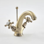 Hudson reed - robinet monotrou lavabo rtro - or bross - commandes croisillons - elizabeth