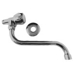 Bagnoclic - robinet mural chromé d'eau extérieur de jardin 1 / 2 'avec très long bec Bagnoclic - robinet mural chromé d'eau extérieur de jardin 1 / 2 'avec très long bec