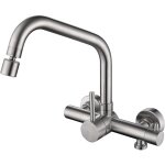 Robinet mural de cuisine avec interface 3 / 4 au lave - vaisselle, mitigeur evier 2 jets d'eau, robinet ...