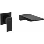 Rea ? robinet de lave - mains encastr� noir mat ? laiton ? hauteur sous bec 100mm ? port�e 200mm ? t�te ...