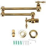 Robinet de remplissage de marmite, robinet de cuisine mural en cuivre pliant extensible simple robinet ...