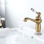 Litzee - robinet rétro salle de bain, robinet de lavabo poignée en céramique mitigeur monocommande lavabo, ... Litzee - robinet rétro salle de bain, robinet de lavabo poignée en céramique mitigeur monocommande lavabo, ...