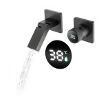 Esip - robinet de salle de bain avec affichage numrique led, robinet lavabo mural pliable  180 mitigeur ...