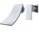 Robinet salle de bain cascade mitigeur lavabo mural cache en laiton chrome robinetterie vasque