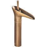 Robinet salle de bain cascade r�tro laiton, robinet lavabo vasque cascade haut avec bec hauteur 200 mm, ...