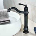 Robinet salle de bain design moderne de robinet lavabo bronze huil durable eau chaude et froide rglable ...