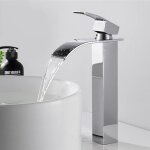 Robinet de salle de bain robinet salle de bain haut cascade chrom� argent mitigeur lavabo monotrou monocommand ...